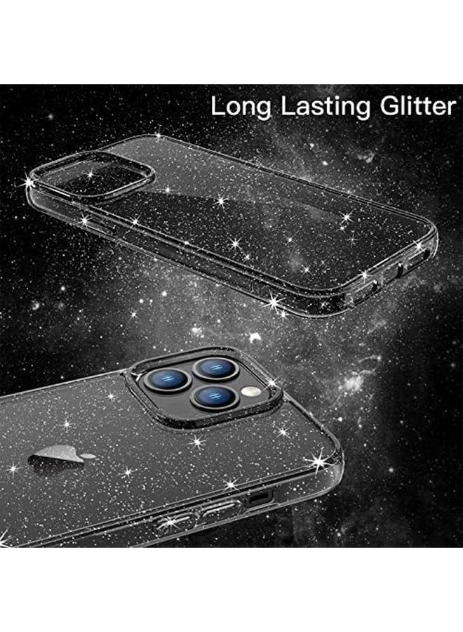 جي تيك جراب لامع لهاتف آيفون 14 برو ماكس مقاس 6.7 بوصة، غطاء هاتف لامع مقاوم للصدمات لامع للنساء والفتيات باللون الأسود - Image 3