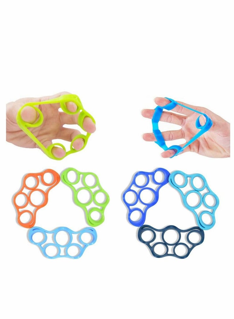 Excefore موسع الأصابع، جهاز تمرين اليد، مقبض الأصابع، مقوي، مدرب تسلق الصخور، تخفيف آلام المفاصل، إعادة تأهيل الإصابات، مجموعة من مستويات المقاومة، حزام موسع (6 قطع) - Image 1