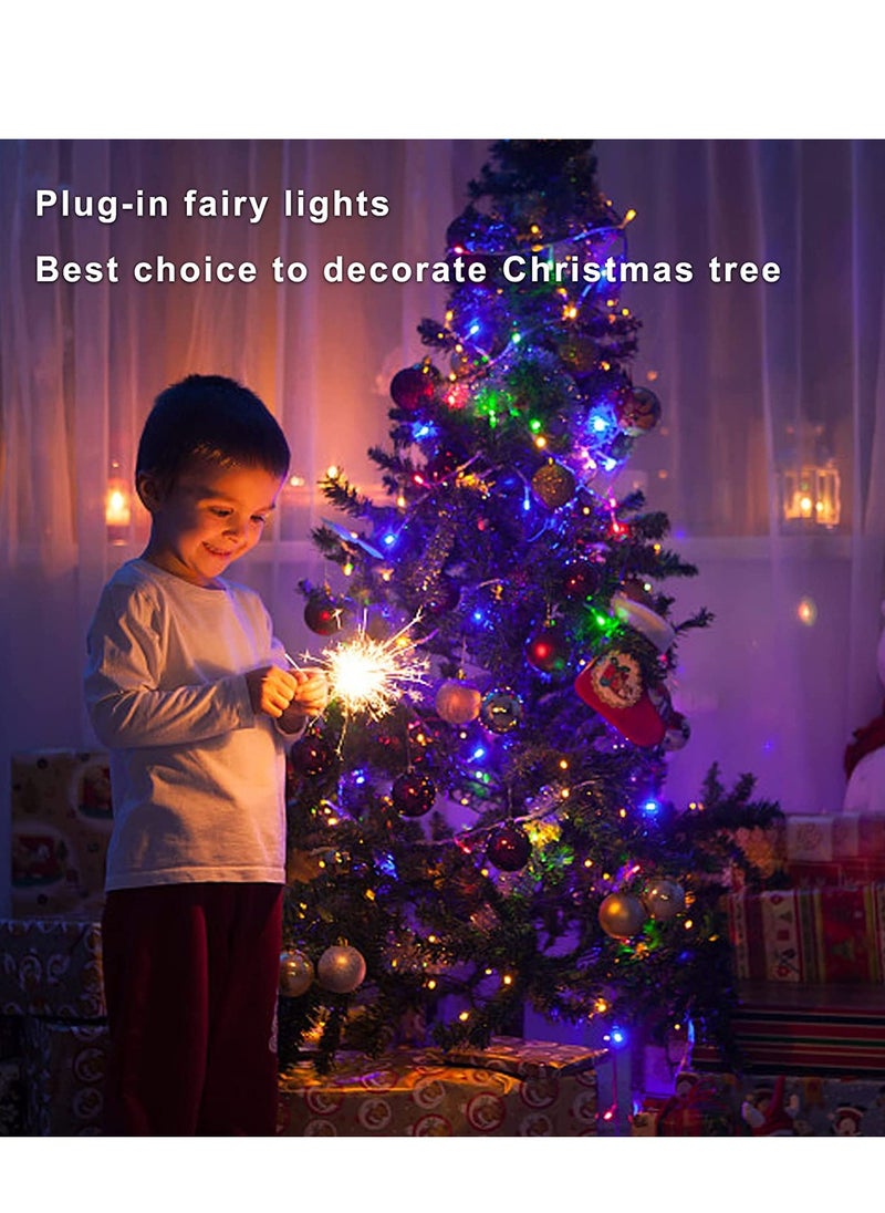 PAMEER - Multicolor 36ft 110 LEDs String Lights Black Wire Plug-in  String Home Decorative LED Strip for Christmas EID Ramadan Diwali and Wedding Parties Decoration Box Button Control 8 Modes - Image 1