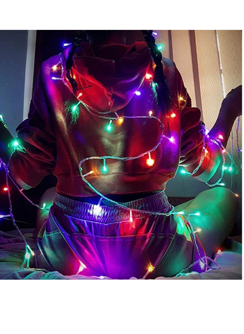 PAMEER - Multicolor 36ft 110 LEDs String Lights Black Wire Plug-in  String Home Decorative LED Strip for Christmas EID Ramadan Diwali and Wedding Parties Decoration Box Button Control 8 Modes - Image 1