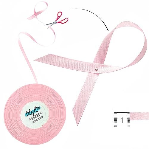 LilyRin Pink Ribbon 1/4 Inches 36 Yards Roll Perfect for Scrapbooking Art Wedding Wreath Baby Shower Packing Birthday Wrapping Christmas Gifts Projects Floral Hair Balloons Bouquet - Image 4