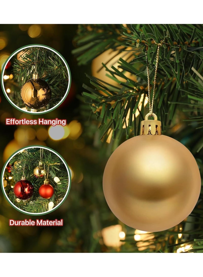 Eworld 34 Piece Shatterproof Christmas Ball Ornaments, 4CM Decorative Tree Decorations in 5 Unique Styles, Perfect for Xmas Trees, Holiday, Wedding, and Party Decor  - Image 3