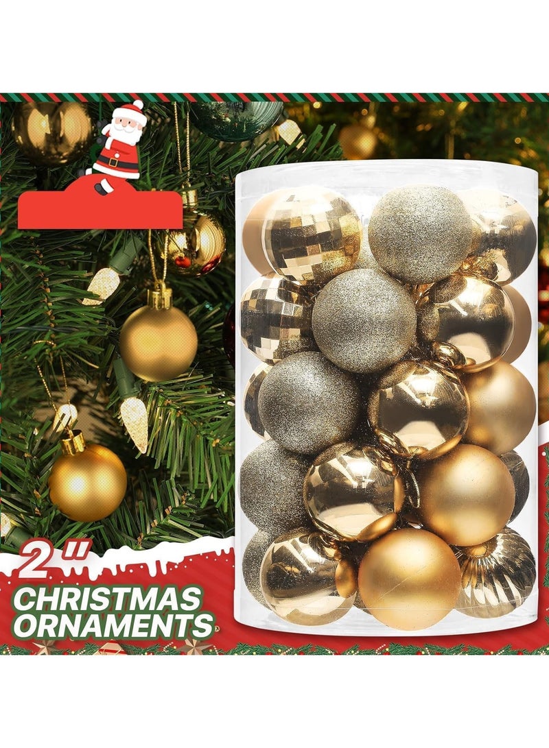 Eworld 34 Piece Shatterproof Christmas Ball Ornaments, 4CM Decorative Tree Decorations in 5 Unique Styles, Perfect for Xmas Trees, Holiday, Wedding, and Party Decor  - Image 4