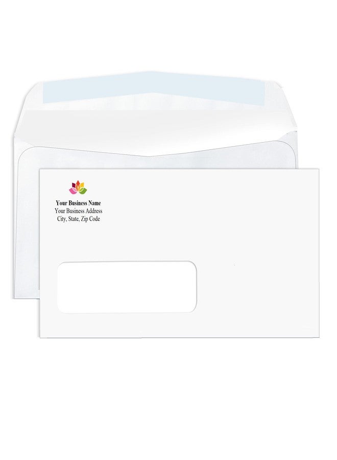 Aimoh 250#10 Custom Printed Single Left Window Envelopes - Text and Logo Customization - Gummed Closure - Size 4-1/8x9-1/2 Inches -24LB-250 Count (7-35410-250) - Image 1