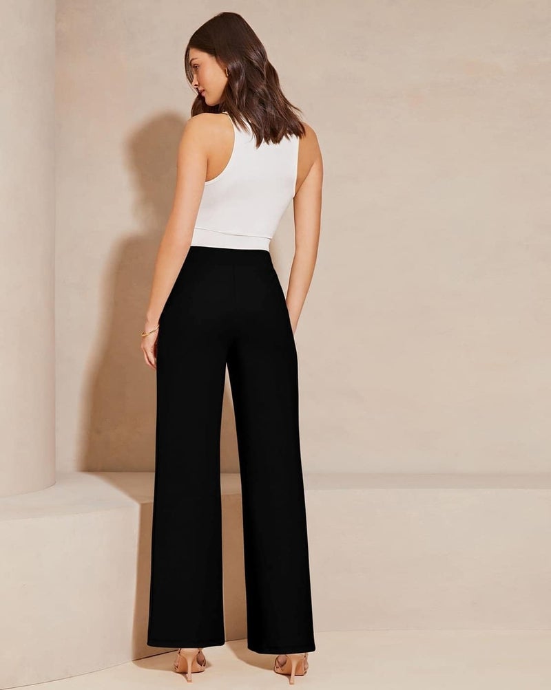 SWADESI STUFF Women’s Retro-Inspired Bell Bottom Pants – High Waist Slim Fit Flared Trousers with Stretch Fabric for Stylish and Comfortable (in, Alpha, XL, Regular, Standard, Black) - Image 5