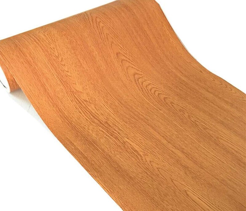 UPREDO Brown Wood Grain Adhesive Paper Wall Paper Vinyl Funitures Dresser Drawer Cabinet Sticker 158X79inch Brown