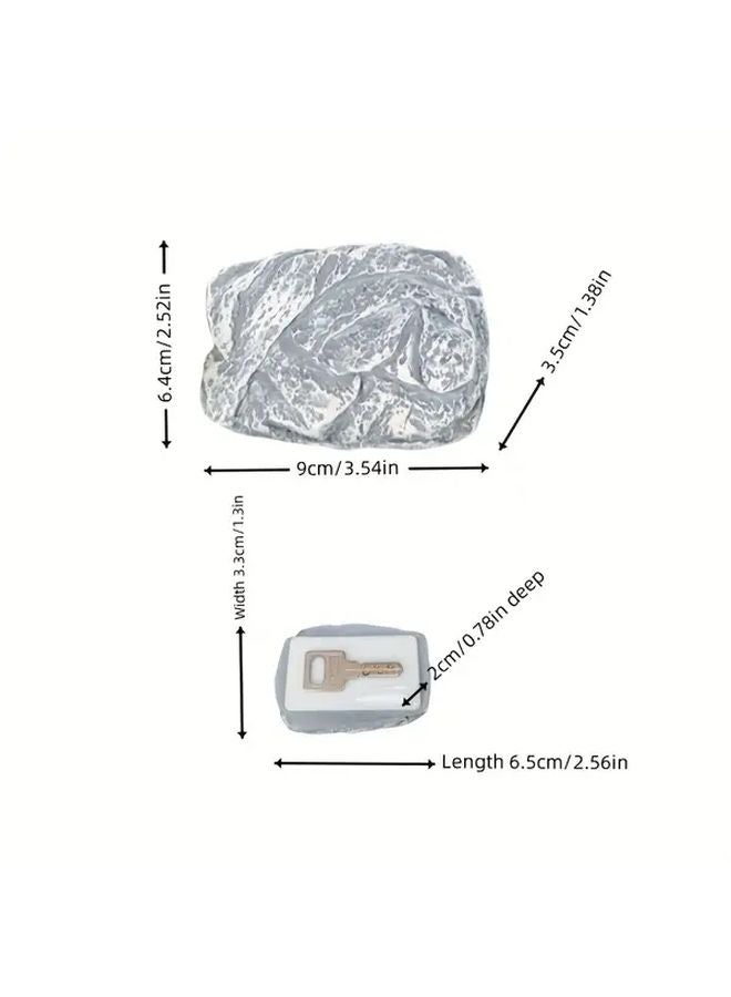 Outdoor Rock Key Holder Hidden Lock Box Weather Resistant Garden Decor - Image 4