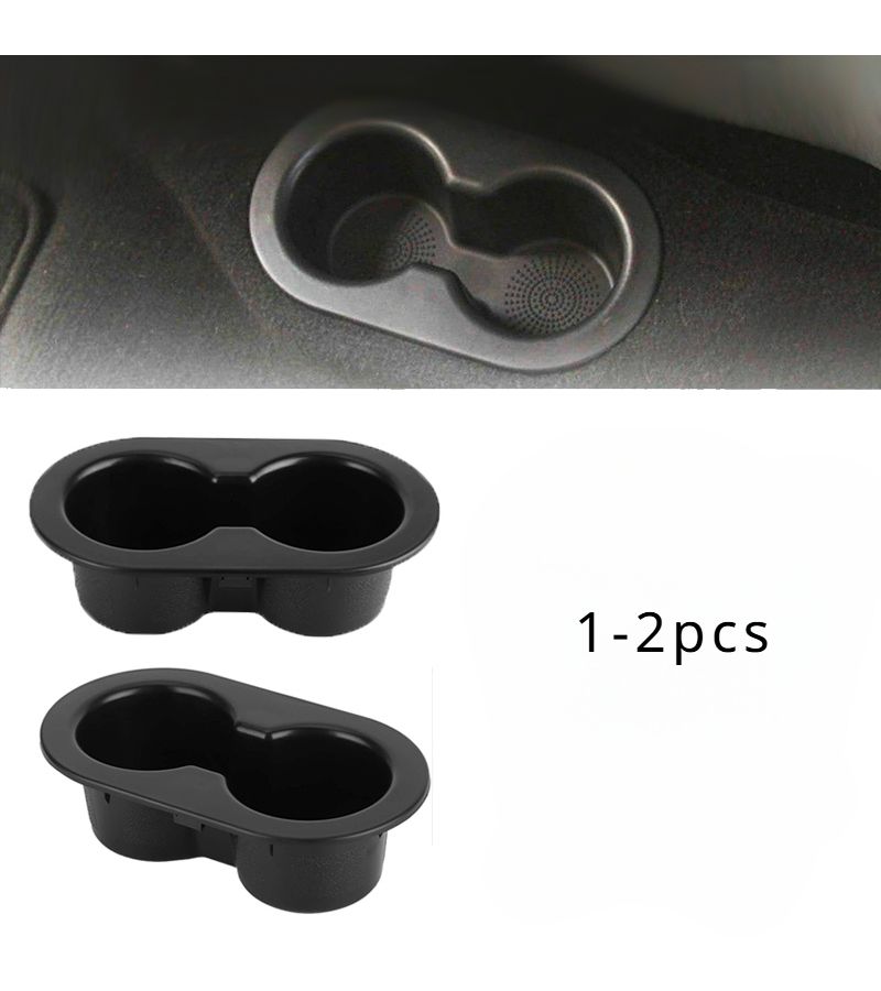 Black 1pc Front Rear Car Water Cup Holder Beverage Storage - Image 1