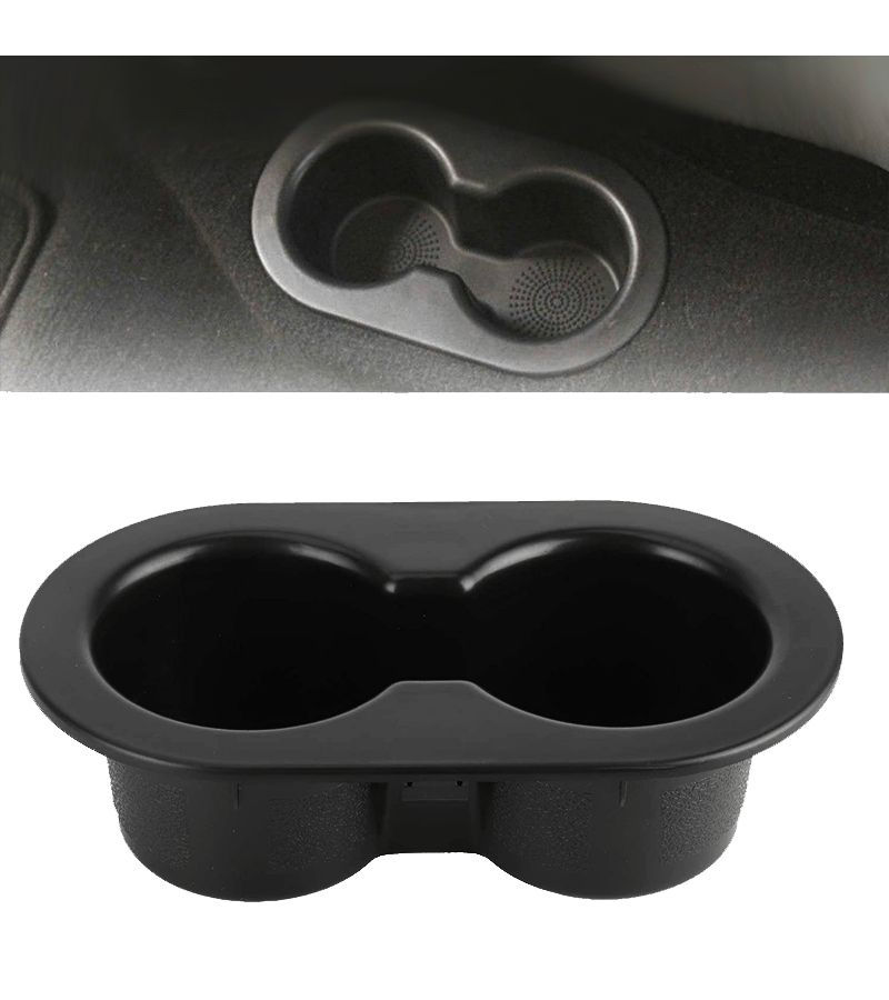 Black 1pc Front Rear Car Water Cup Holder Beverage Storage - Image 3