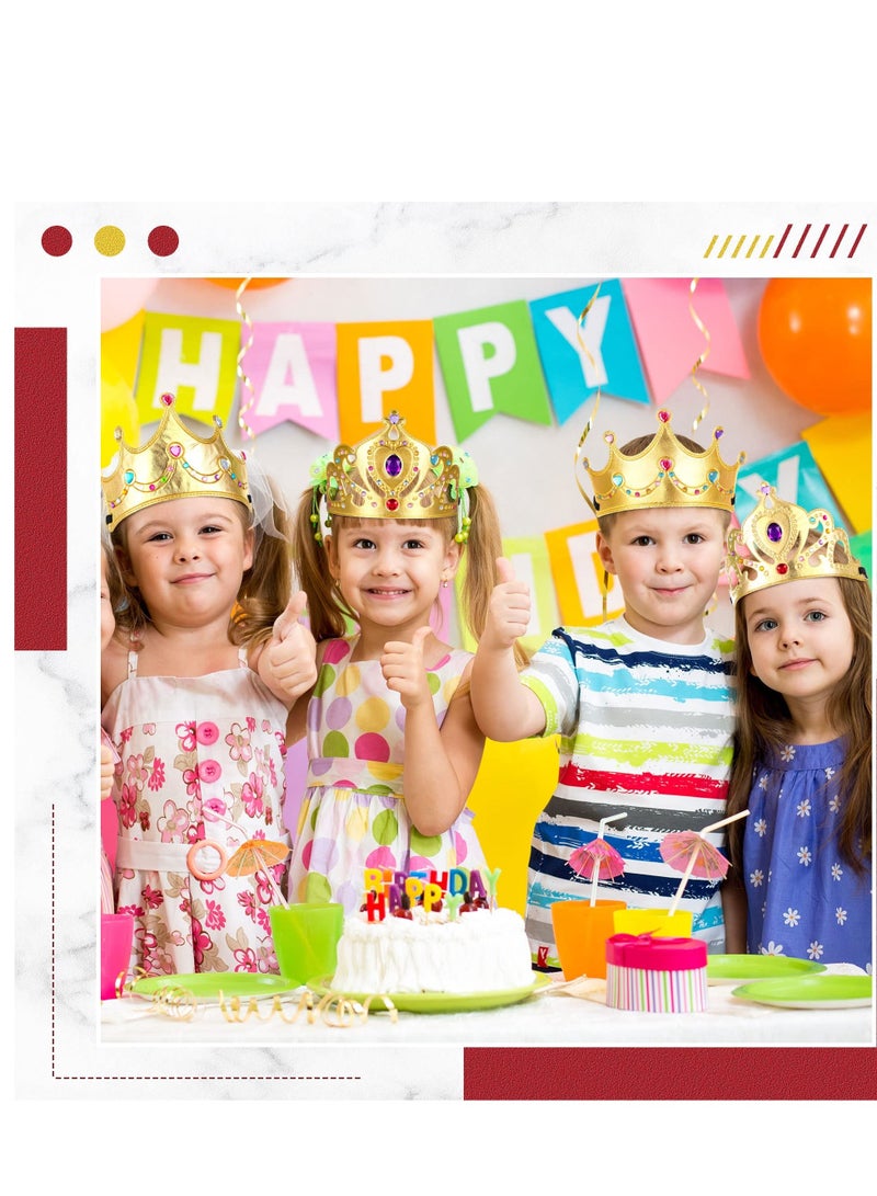 واي آند دي DIY Crown Set, 44 Pcs Birthday Foam Crowns Set for Kids Princess Tiaras Diamond Sticker Making Kits Kids' Party Supplies - Image 5