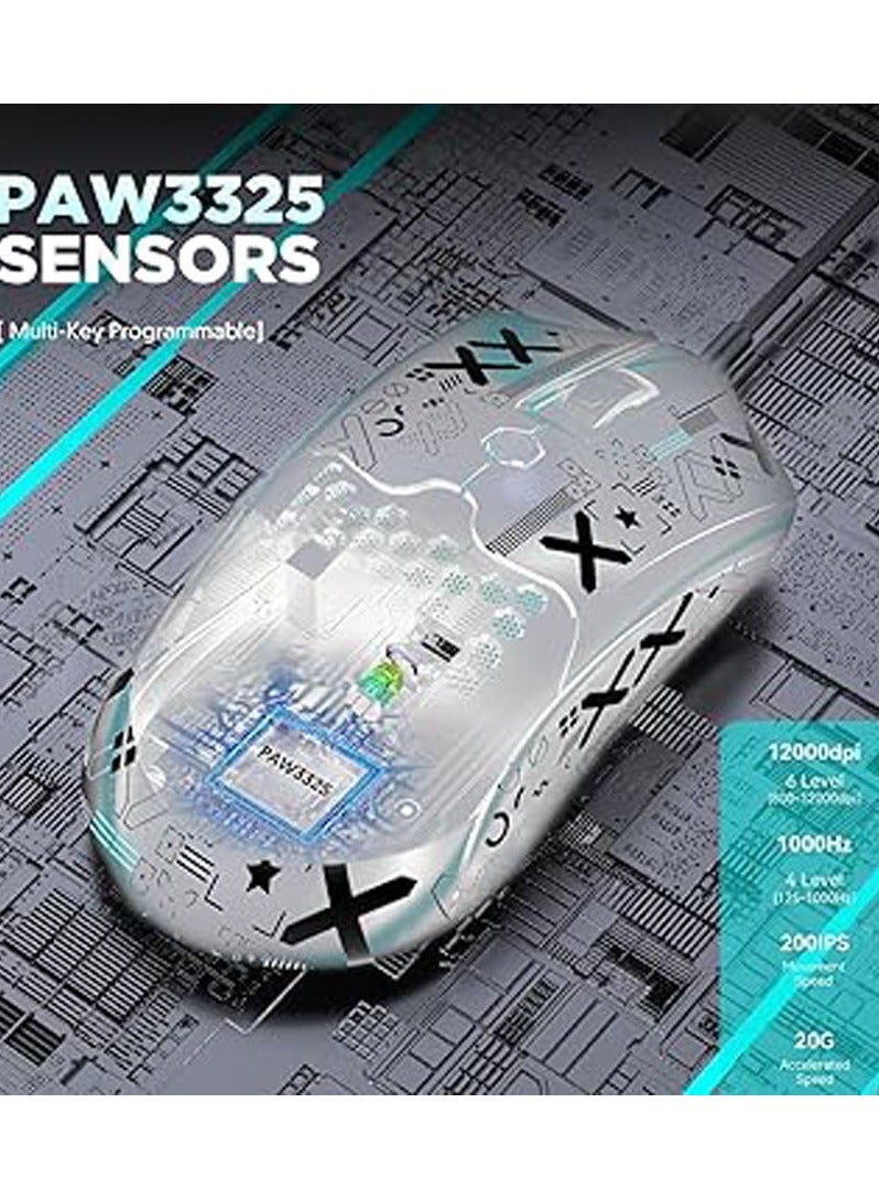 General Lightweight Gaming Mouse Wired with Anti Slip Grip Tape, 12000DPI Backlit Mice with 7 Buttons Programmable, Honeycomb Shell Wired Mouse for PC Gamers and Xbox and PS4  - Image 3
