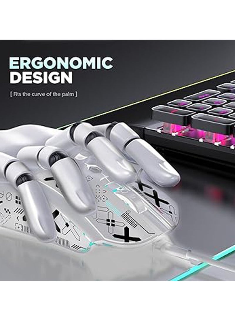 General Lightweight Gaming Mouse Wired with Anti Slip Grip Tape, 12000DPI Backlit Mice with 7 Buttons Programmable, Honeycomb Shell Wired Mouse for PC Gamers and Xbox and PS4  - Image 4