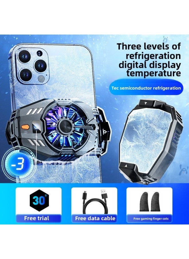 [No Plug-in Cable] Air-cooled Mobile Phone Radiator Is Suitable For Millet Black Shark Charging Back Clip Apple iphone Hua-Color:[top Model With Digital Display] Three-speed Intelligent Frequency Conversion★Tec Superconductors★29 Seconds Down°C★Silent And Vibration-free❄Send Finger Cots  - Image 1