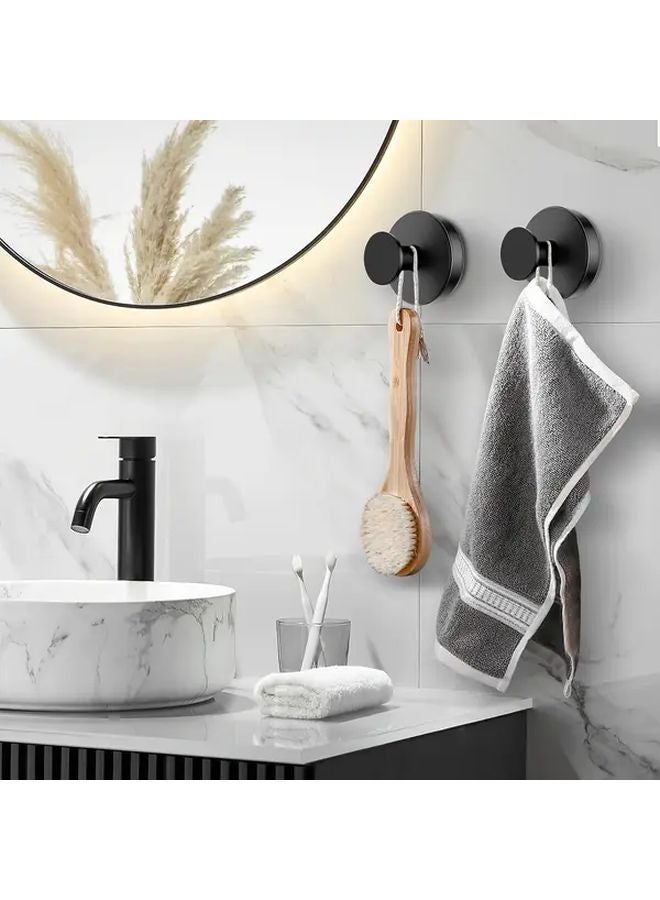 خطاف شفاط أسود ثقيل متين للتركيب بدون حفر مع خطاف حائط لاصق قوي - Image 5