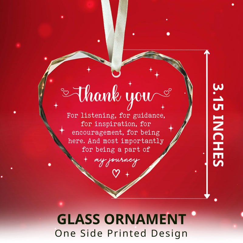 SUCHAGIFT Thank You Gifts for Women  Boss  Coworkers  Manager  Teacher  Nurse  Mom  Friends - Coworker Appreciation Gifts for Birthday  Christmas - Thank You Christmas Ornaments - Glass Hanging Ornament - Image 2