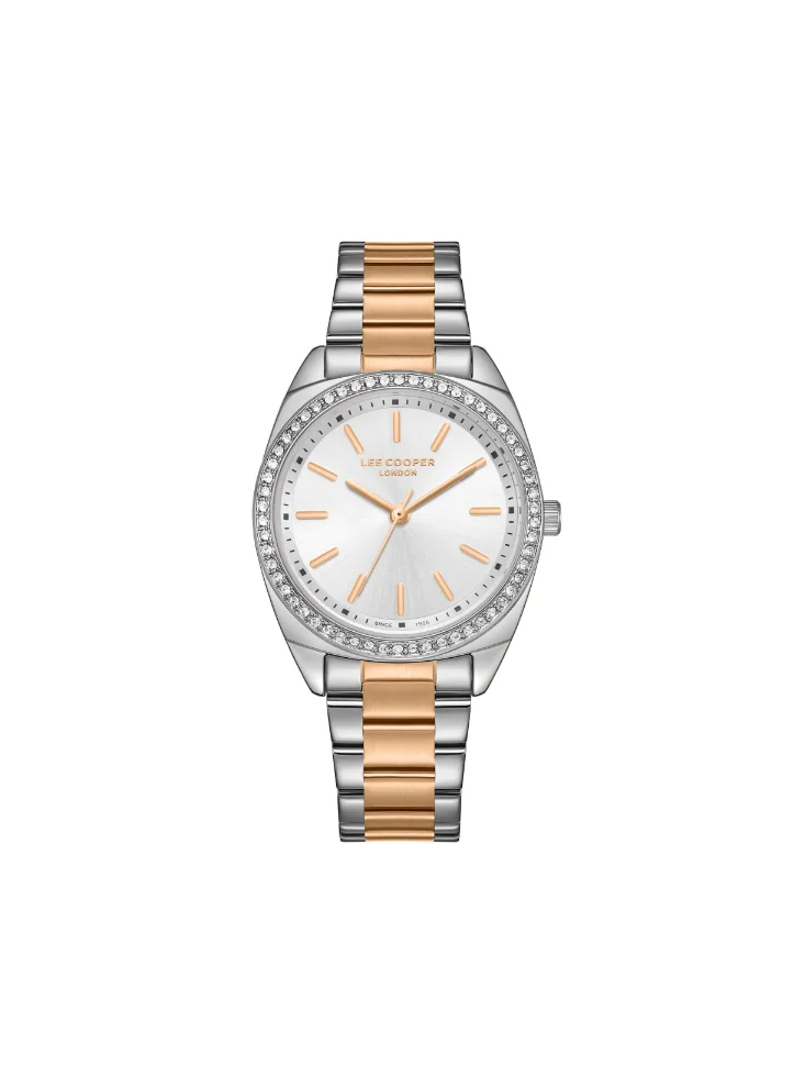 لي كوبر Women's Analog Display Watch With Silver/Rose Gold Metal Strap - LC08041.530