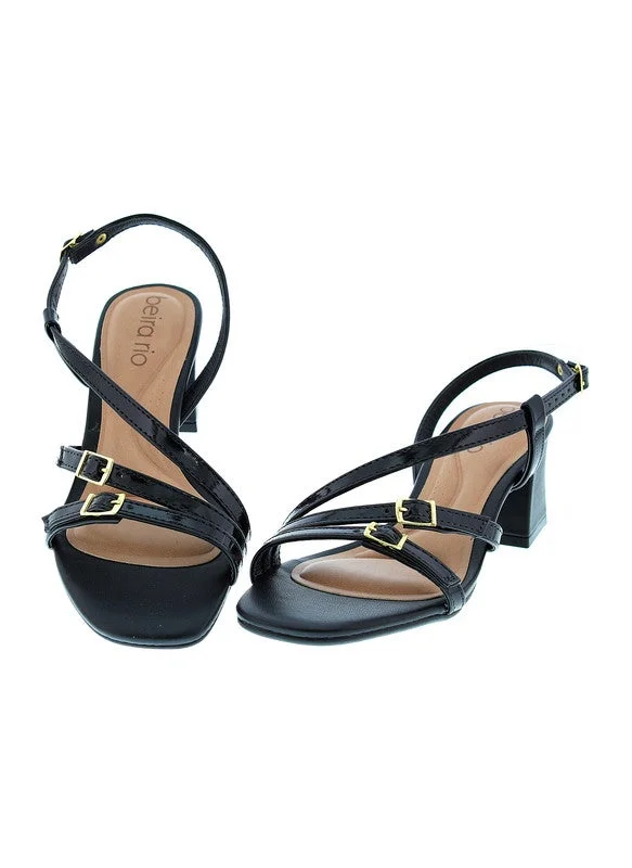 Beira Rio Mid Heels Sandals for Women – Sling Back Heel Sandals for Girls with Ankle Strap
