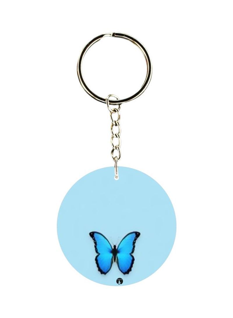 Butterfly Printed Plastic Keychain