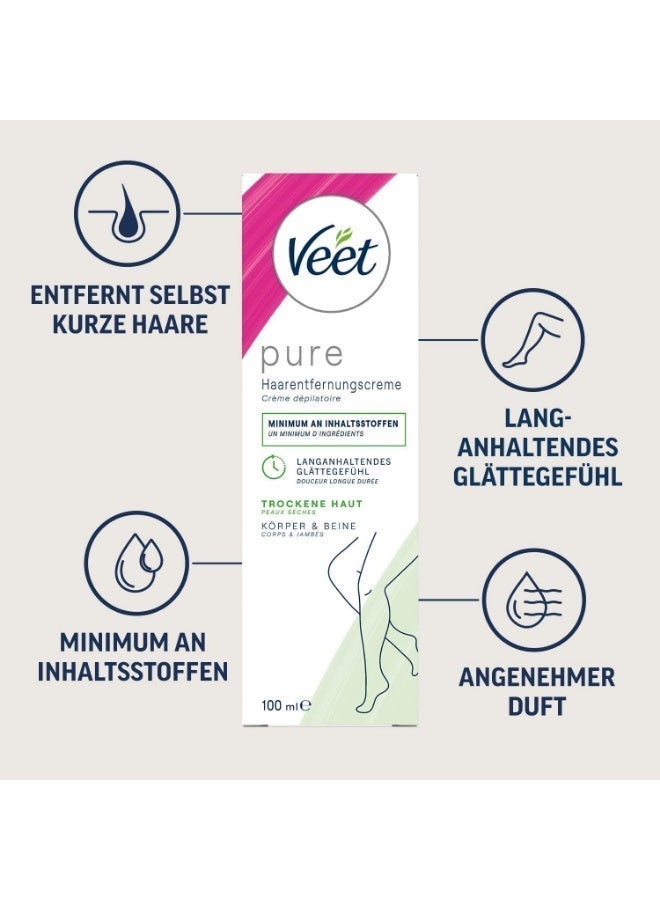 Veet Silky Fresh Hair Removal Cream for Body and Legs, for Dry Skin, for Smoothing, Exfoliation and Moisturizing - 100g - Image 3
