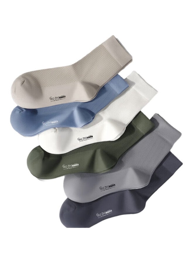 As plant Like Plant Men'S Socks, Summer Pure Cotton Mid-Calf Socks, Thin Mesh Breathable Antibacterial Deodorant Sweat-Absorbing Seamless Durable Long Socks - Image 2
