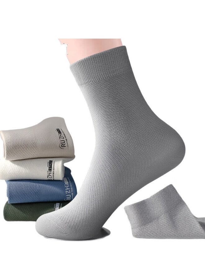 As plant Like Plant Men'S Socks, Summer Pure Cotton Mid-Calf Socks, Thin Mesh Breathable Antibacterial Deodorant Sweat-Absorbing Seamless Durable Long Socks - Image 1