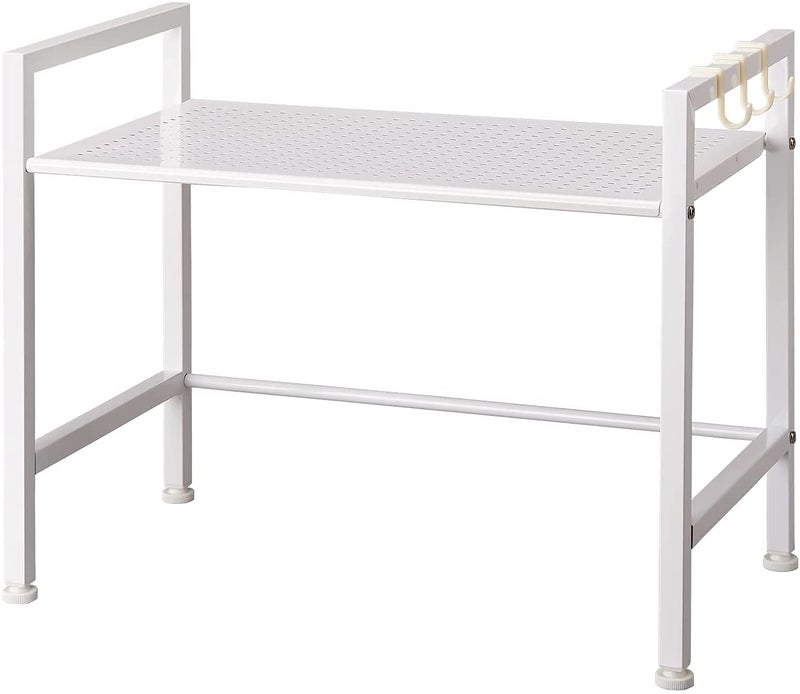 INDIAN DECOR INDIAN DECOR 55500 Space Saving Kitchen Storage Shelf Black Metal Kitchen Shelf Microwave Oven Oven Utility Home Kitchen Storage Rack Kitchen Organizer Bearing 50kg White Standard  - Image 4