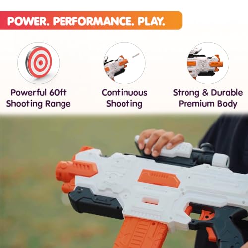 Innovitoy Alpha Striker Electric Motorized Toy Gun with Scope, 20 Soft Darts, USB Type-C Rechargeable,Long Range 60ft+, 1-Hour Playtime, for Kids & Adults (8+), Made in India - Image 5