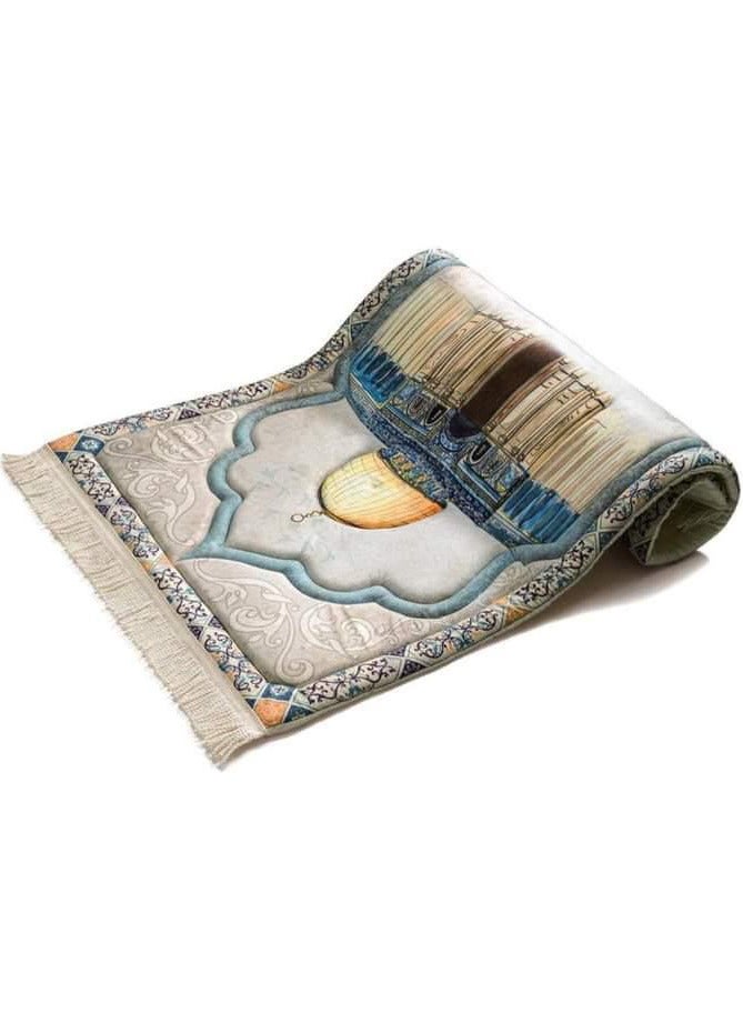 Luxury Padded Prayer Mat with Dome of the Rock Design – Soft and Comfortable Islamic Prayer Rug - Extra Soft Padded Salah Mat for Daily Prayers  - Image 2