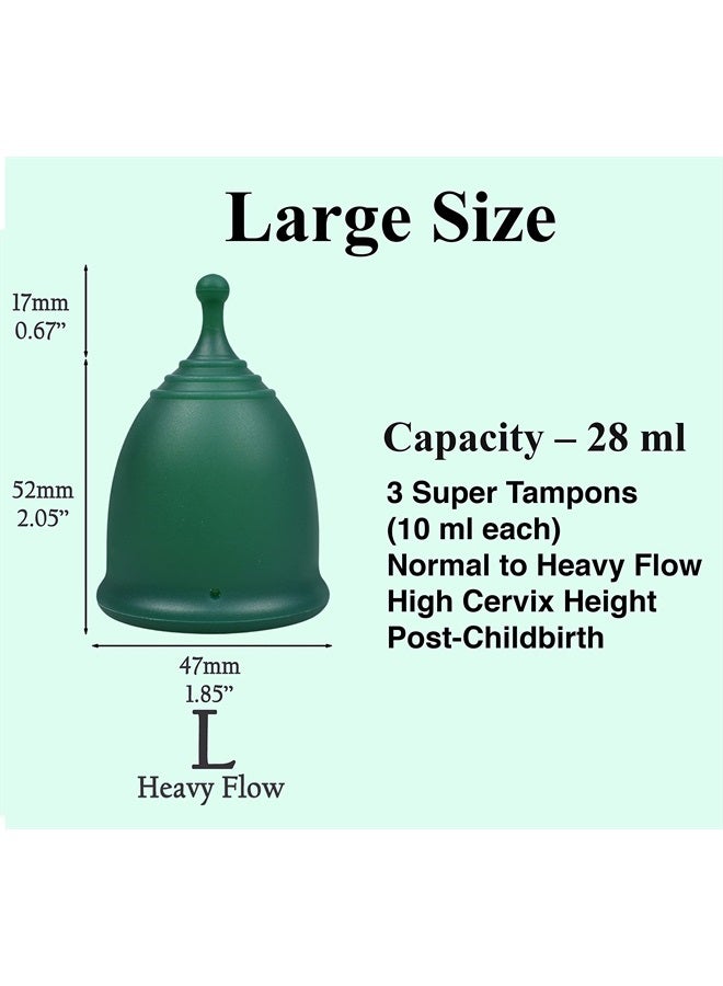 SHORDY Reusable Menstrual Cup (Small & Large) Set of 2 with Box, 100% Soft Silicone, Copa Menstruelle, Period Cup, Heavy & Light Flow, Feminine Hygiene, Tampons, Pads & Disc Alternative for Women  - Image 3