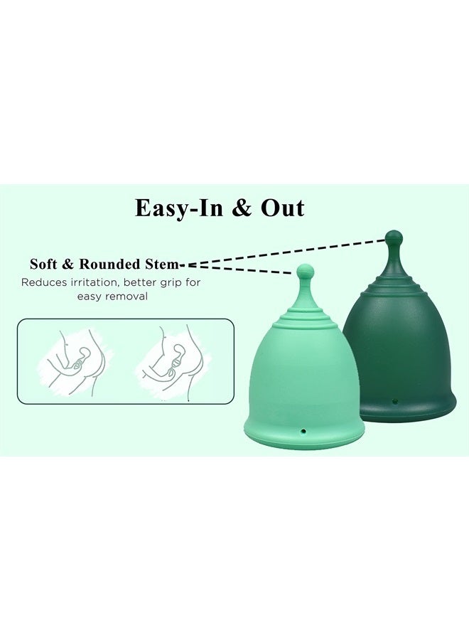 SHORDY Reusable Menstrual Cup (Small & Large) Set of 2 with Box, 100% Soft Silicone, Copa Menstruelle, Period Cup, Heavy & Light Flow, Feminine Hygiene, Tampons, Pads & Disc Alternative for Women  - Image 4