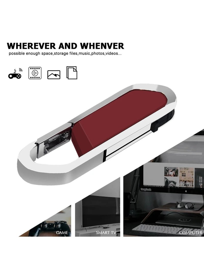 AROAQ USB Flash Drive, Portable Metal Thumb Drive with Keychain, USB 2.0 Flash Drive Memory Stick, Convenient and Fast Pen Thumb U Disk for External Data Storage, (1pc 128GB Red) - Image 3