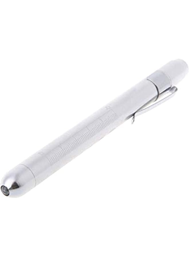 erorex Nurse Pen Light Led Medical Penlight With Pupil Gauge For Nursing Students Doctors Torch Lamp Silver