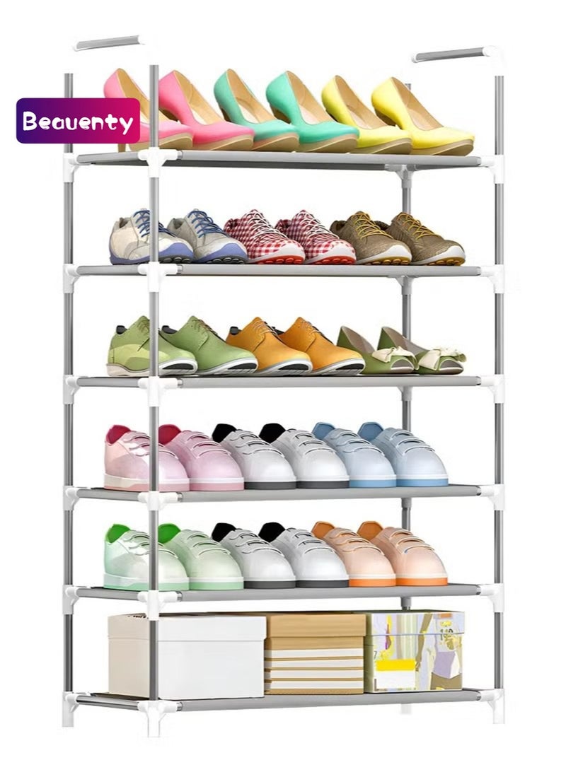 Beauenty 6-Layer Storage Shoe Rack Silver - Image 1