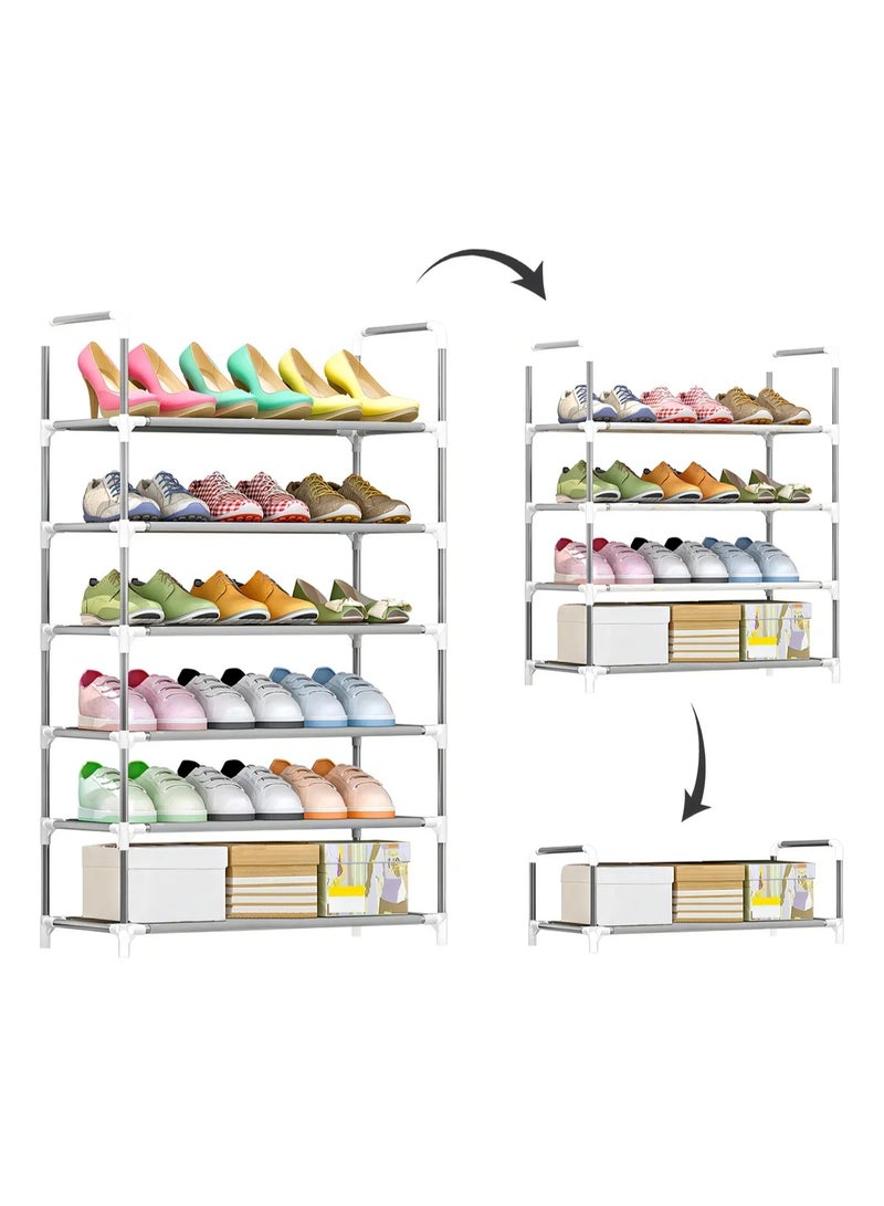 Beauenty 6-Layer Storage Shoe Rack Silver - Image 4