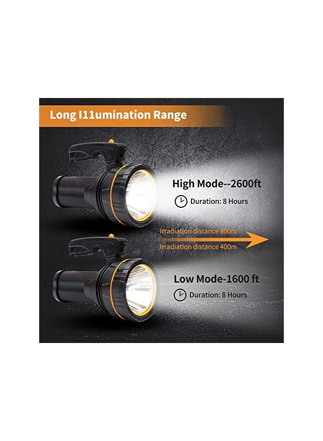 PROMASS promass Super Bright Powerful LED Torch Light Rechargeable Flashlight Big 4 Batteries 10000mah Heavy Duty Spotlight Hand held Searchlight High Power Portable Outdoor Waterproof Camping  - Image 3