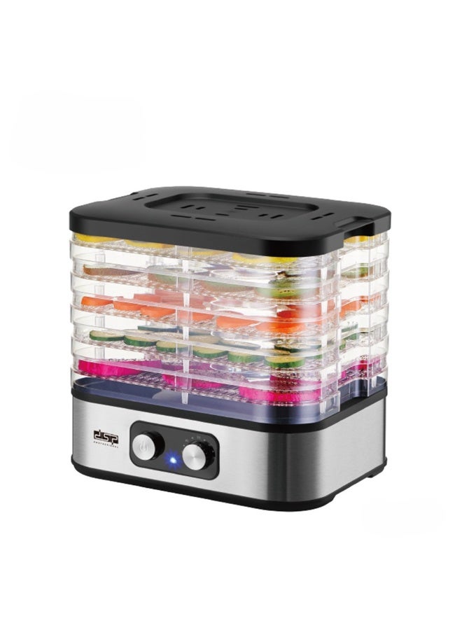 دي اس بي مجفف طعام كهربائي – 5 طبقات ستانلس ستيل – 240 واط – تحكم في درجة الحرارة – لتجفيف الفواكه والخضروات واللحوم - Image 1