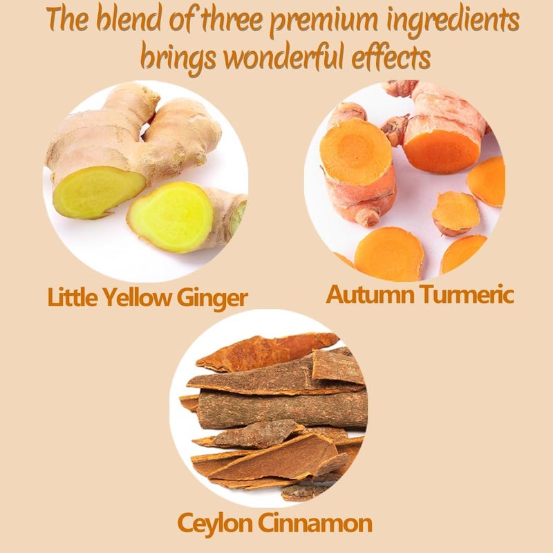 ULTHMOK 120 Premium Turmeric Ginger Cinnamon Tea Bags - 100% Natural, No Additives, Caffeine Free - Image 3