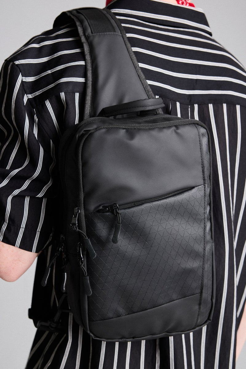 DeFacto Black Man Faux Leather Crossbody Bag Casual - Image 1