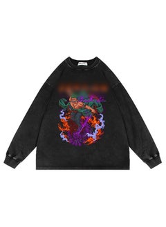 KUYING New One Piece Retro Washed Round Neck Hoodie  - Image 1