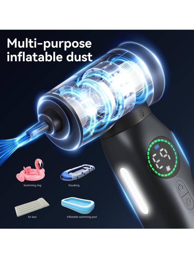 Excefore - Compressed Air Duster, , Car Duster , 3 Gear Adjustable Keyboard Cleaner, 150000RPM Electric Air Duster with LED, 6000mAh Cordless Air Blower, Replaces for Compressed Air Cans &Vacuum Cleaner for PC - Image 1