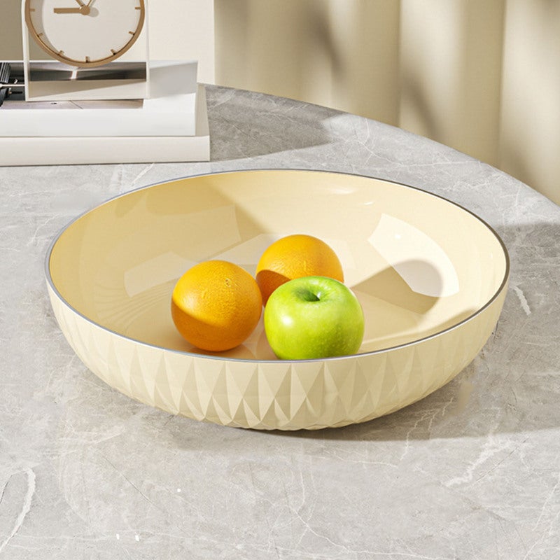 Large Capacity Round Serving Bowl: Cream White, Durable Plastic, Easy To Clean - Versatile Serving Plate for Home Entertaining, Family Meals - Image 5