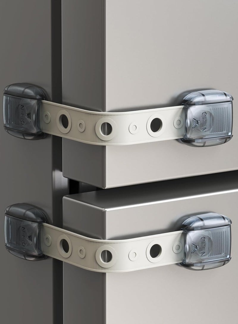Bukela Refrigerator Lock for Kids 2 Pack, Cabinet Locks Baby Proofing, Fridge Locks Child Proof Safety Cabinet Lock with Strong 3M Adhesives, RV Fridge Door Latch, Oven Lock Child Safety - Image 1