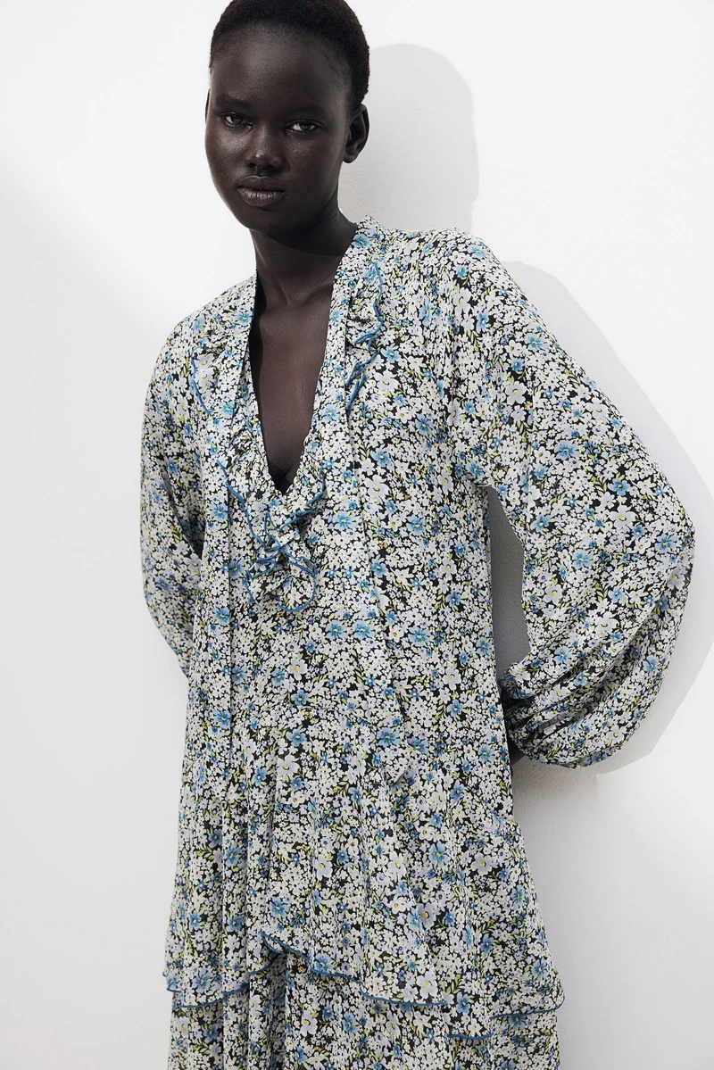 اتش اند ام فستان ماكسي مكشكش