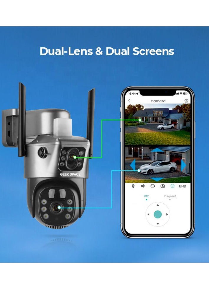 Dual Lens Alarm Linkage 4MP Solar Cell Powered Wifi PTZ Camera Outdoor Wireless Closed-Circuit Television 4G SIM Card Solar Camera Security Camera Home Monitoring Camera Commercial Monitoring Camera CCTV Camera HS01 4G - pzsku/Z9C84743F63631BF48023Z/45/_/1732118280/b34d88ab-3d71-437d-9126-486f9519a339