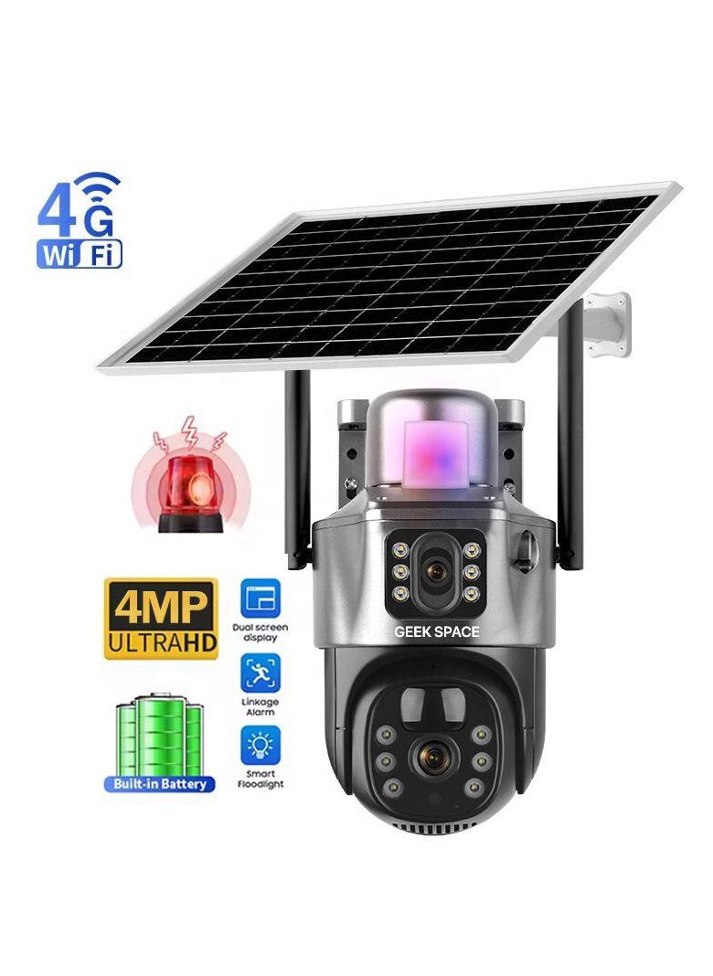 Dual Lens Alarm Linkage 4MP Solar Cell Powered Wifi PTZ Camera Outdoor Wireless Closed-Circuit Television 4G SIM Card Solar Camera Security Camera Home Monitoring Camera Commercial Monitoring Camera CCTV Camera HS01 4G - pzsku/Z9C84743F63631BF48023Z/45/_/1732118450/383027d2-68cc-44fd-a9e8-e492890667b9