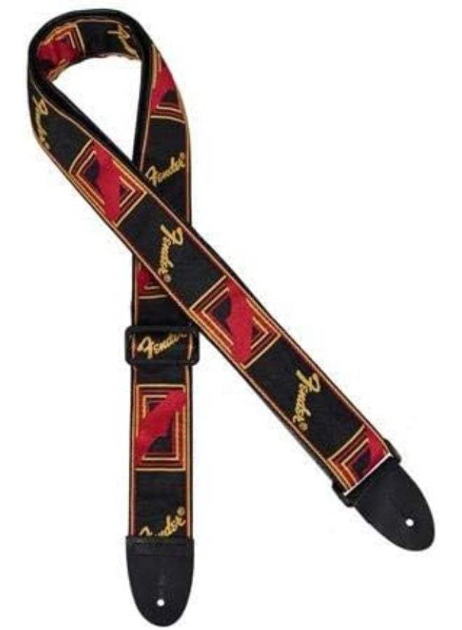 FENDER حزام جيتار فندر المميز، 2 بوصة، أسود/أصفر/أحمر - Image 2