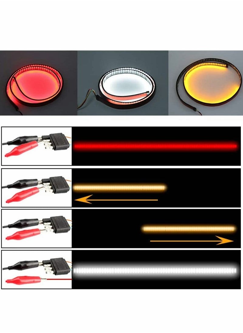 Y&D - Triple Row Tailgate Light Bar,60 Inch Waterproof LED Strip with 4-Way Flat Connector Wire for Trucks Full Function Running Brake Turn Signal Reverse 432 Pcs Chips - Image 1