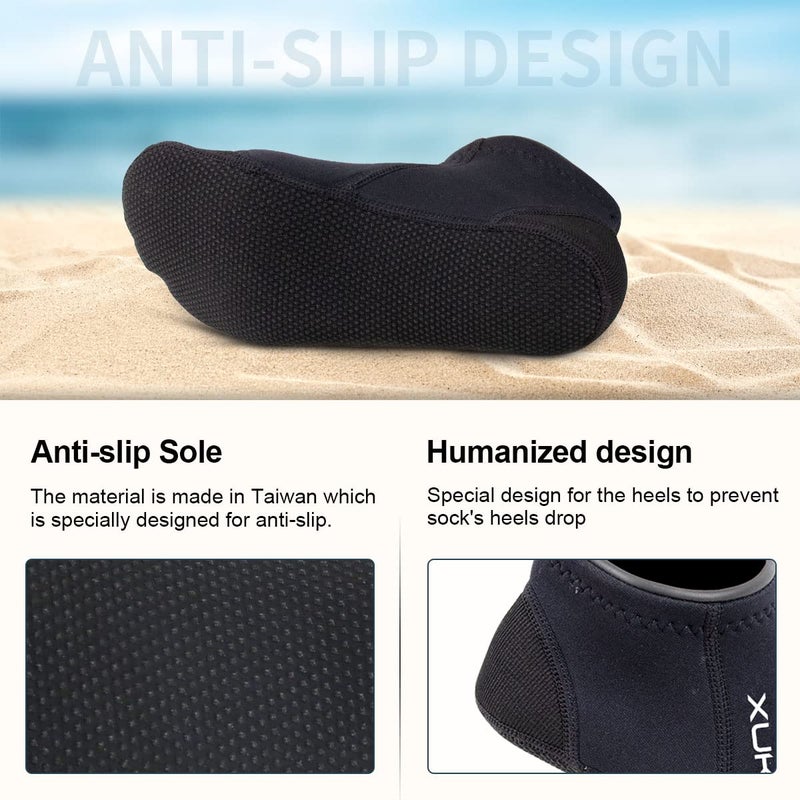 XUKER Neoprene Water Socks 3mm, Sand Proof Beach Volleyball Socks Diving Socks for Outdoor Water Sports - Image 3