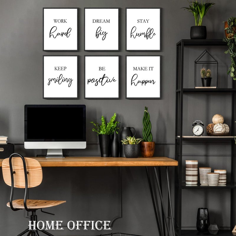 Drsoum Motivational Wall Decor Inspirational Office Wall Art Framed Quotes Encouraging Posters for Office Bedroom Sayings - 8x10in x6 PCS (Black Framed) - Image 3