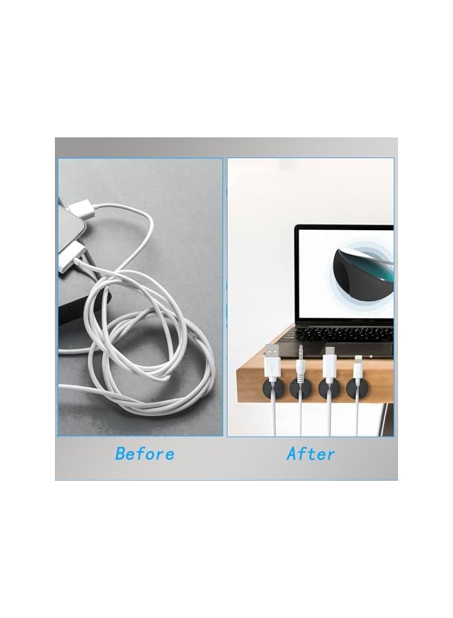 Green Tiger Cable Clips - 12 Pack Adhesive Cord Organizer for Desk, Home, Office, Car - Wire Holder Clips for Charger Management - Black Nightstand Cubicle Solution - Image 3